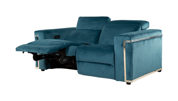 Cora 2 Seater Power Recliner Velvet Sofa With Power Headrests Fabb Furniture