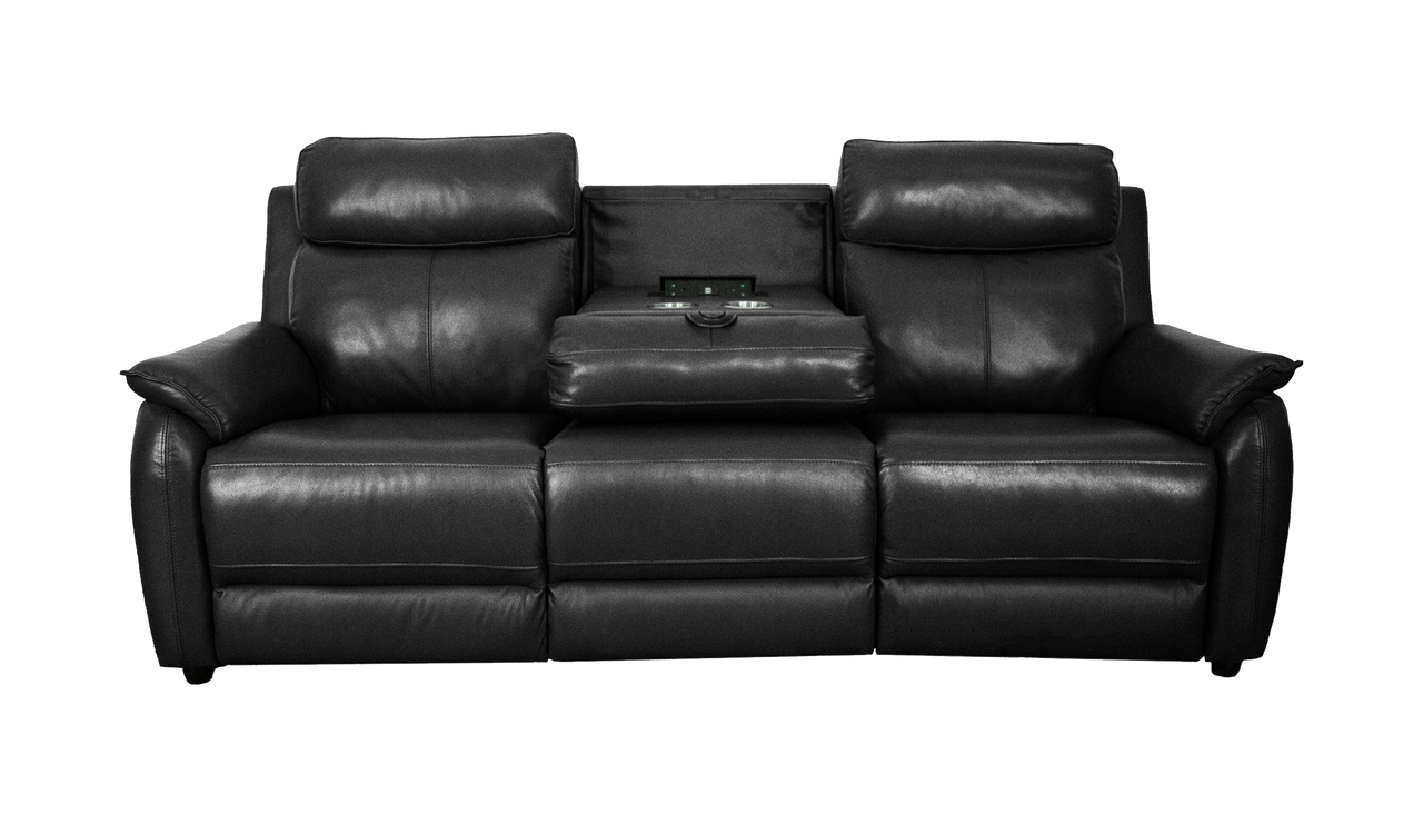 Oslo 3 Seater Power Recliner Sofa with Recliner Headrests and Fold Down Table
