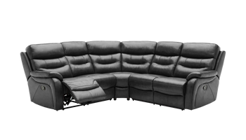 James Large Double Manual Recliner Leather Corner Sofa