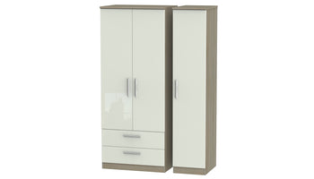 Burnham triple wardrobe with 2 drawers - AHF Furniture & Carpets