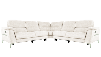 Romeo Large Power Recliner Fabric Corner Sofa with Power Headrests