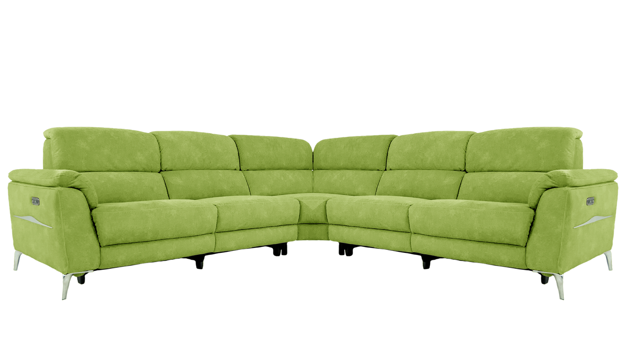 Romeo Large Power Recliner Fabric Corner Sofa with Power Headrests