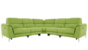 Romeo Large Power Recliner Fabric Corner Sofa with Power Headrests