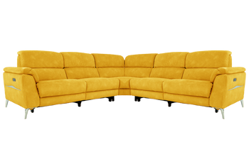 Romeo Large Power Recliner Fabric Corner Sofa with Power Headrests