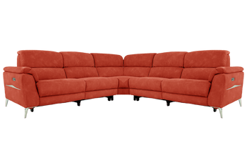Romeo Large Power Recliner Fabric Corner Sofa with Power Headrests