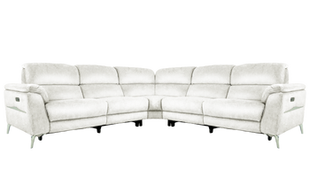 Romeo Large Power Recliner Leather Corner Sofa with Power Headrests