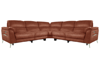 Romeo Large Power Recliner Leather Corner Sofa with Power Headrests