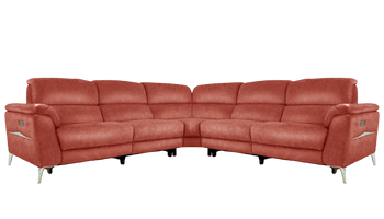 Romeo Large Power Recliner Leather Corner Sofa with Power Headrests