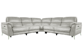 Romeo Large Power Recliner Leather Corner Sofa with Power Headrests