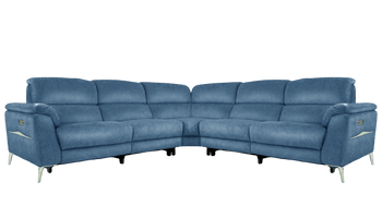 Romeo Large Power Recliner Leather Corner Sofa with Power Headrests