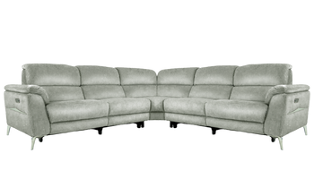 Romeo Large Power Recliner Leather Corner Sofa with Power Headrests