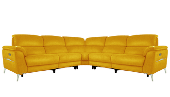 Romeo Large Power Recliner Leather Corner Sofa with Power Headrests