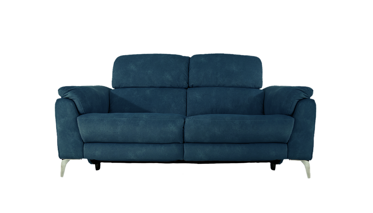 Romeo 2 Seater Power Recliner Fabric Sofa with Power Headrests