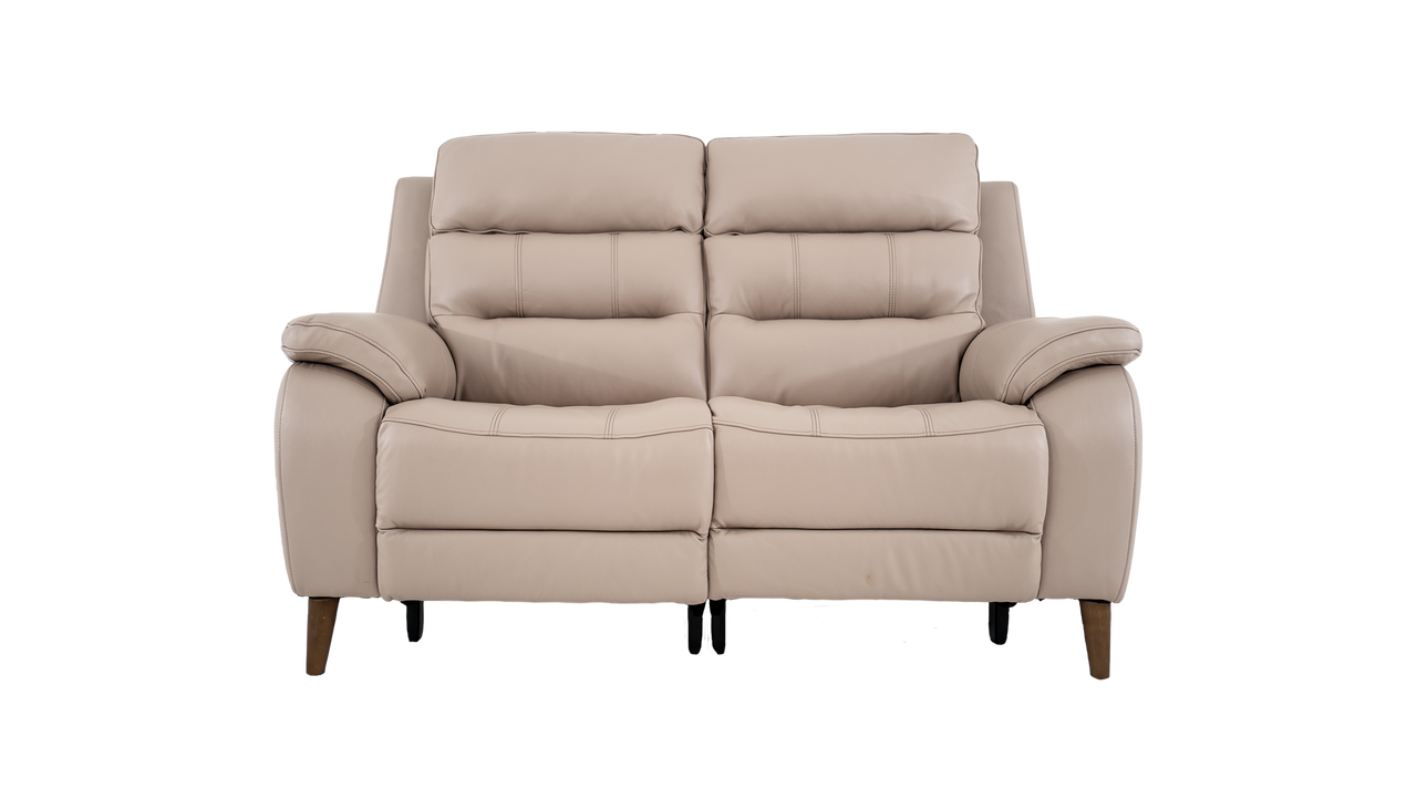 Miller 2 Seater Power Recliner Leather Sofa With Powered Headrests