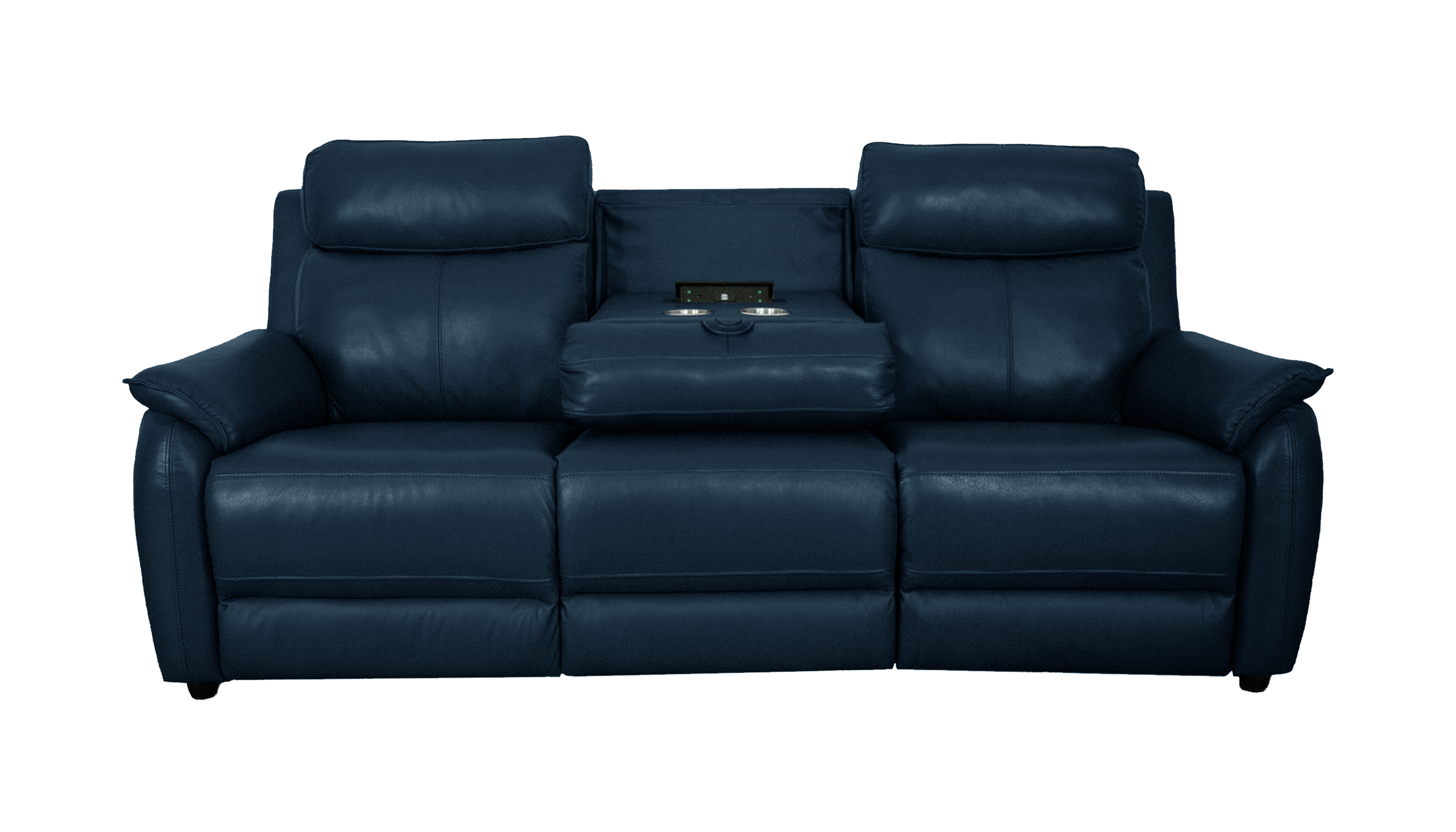 Reclining couch with discount fold down table