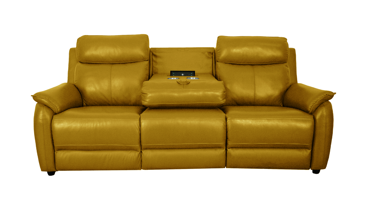 Oslo 3 Seater Power Recliner Sofa with Recliner Headrests and Fold Down Table