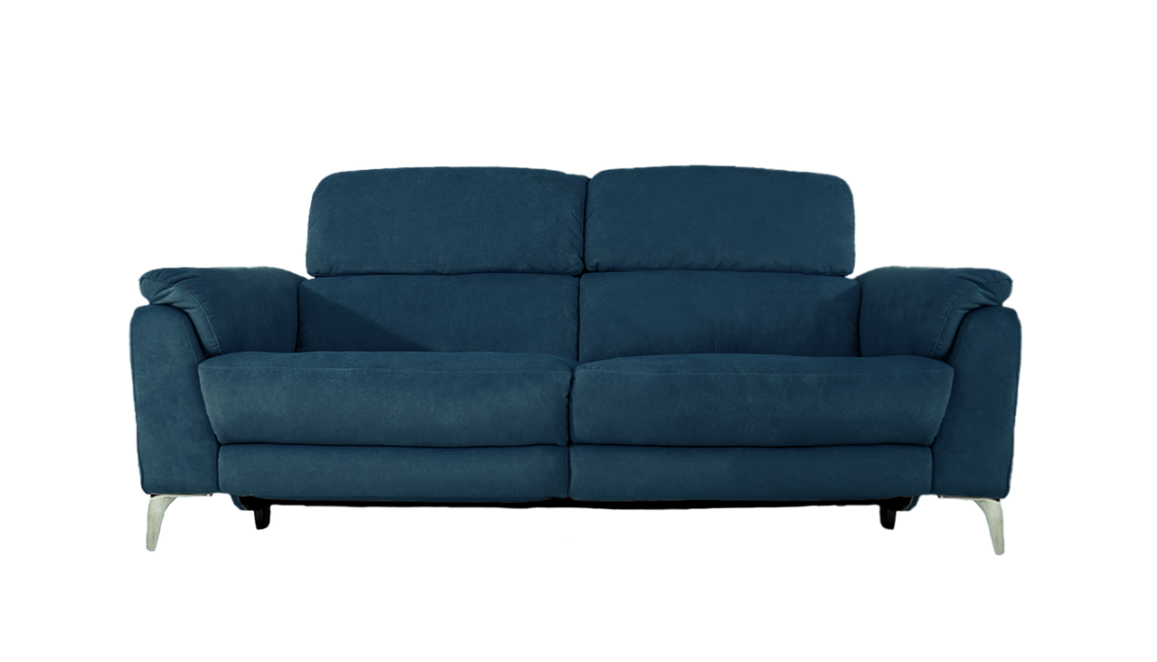 Romeo 3 Seater Power Recliner Fabric Sofa with Power Headrests