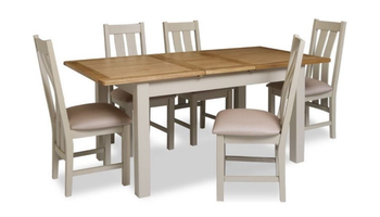 Arlington Two Tone Extending Dining Table With 4 Chairs