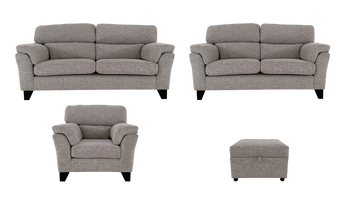 Arlo 3 Seater sofa & 2 Seater Sofa & Armchair & Storage Footstool - Clearance