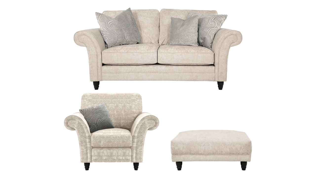 Ballad 3 Seater Standard Back Sofa, Chair & Banquette Stool- Package Deal