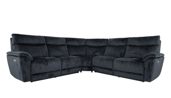 Micah Velvet Large Power Recliner Corner Group With Powered Headrests