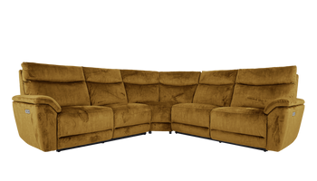 Micah Velvet Large Power Recliner Corner Group With Powered Headrests