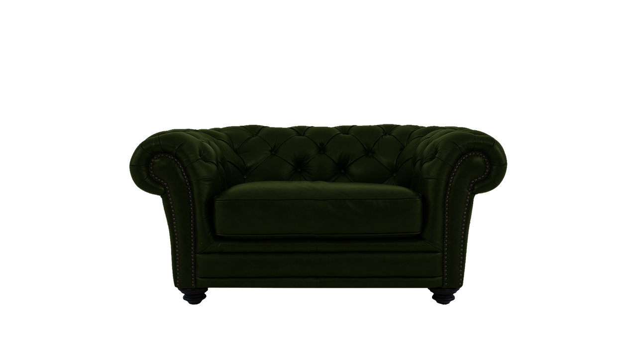 Savannah Leather Cuddler Sofa