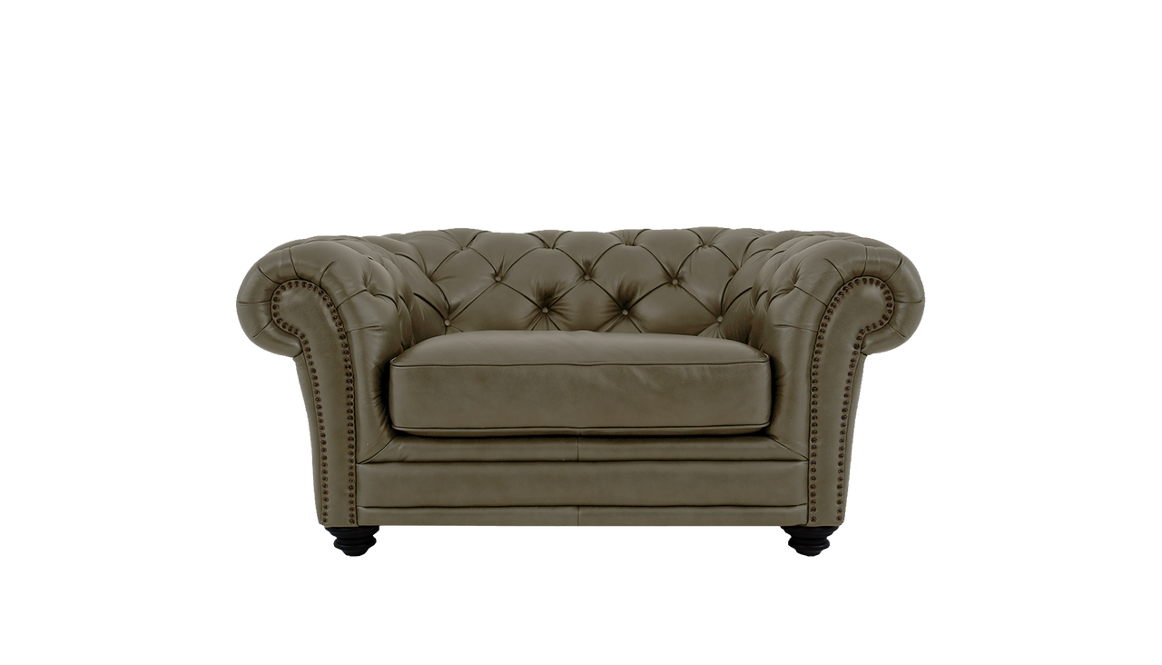 Savannah Leather Cuddler Sofa