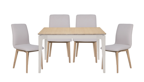 Durham Painted Small 1.65m Extending Table and 4 Upholstered Chairs
