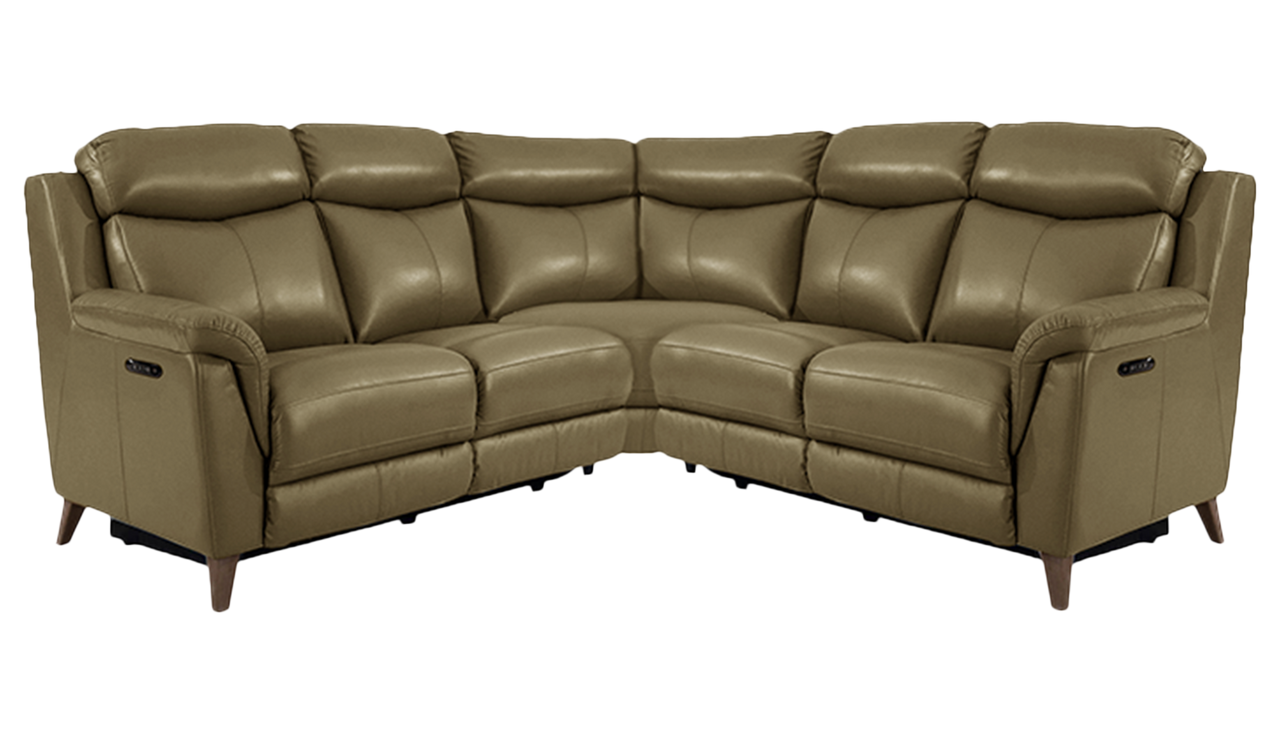 Sienna Large Double Power Recliner Corner Sofa with Power Headrests in Leather
