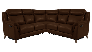 Sienna Large Double Power Recliner Corner Sofa with Power Headrests in Leather