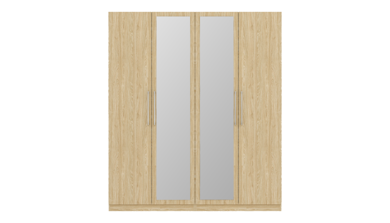 Lugano 4 Door 2 Mirror Wardrobe Fabb Furniture