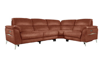 Romeo Power Recliner Leather Corner Sofa with Power Headrests