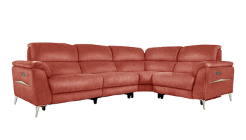 Romeo Power Recliner Leather Corner Sofa with Power Headrests