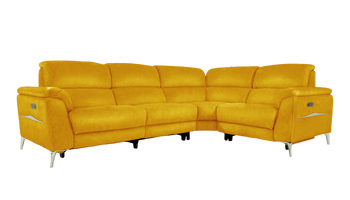 Romeo Power Recliner Leather Corner Sofa with Power Headrests