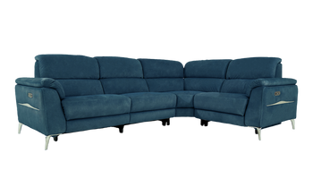 Romeo Power Recliner Fabric Corner Sofa with Power Headrests