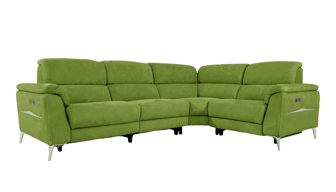 Romeo Power Recliner Fabric Corner Sofa with Power Headrests