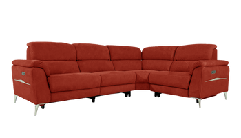 Romeo Power Recliner Fabric Corner Sofa with Power Headrests