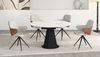 Casper Round Motion 0.9 - 1.35m Dining Table and 4 Swivel Chairs