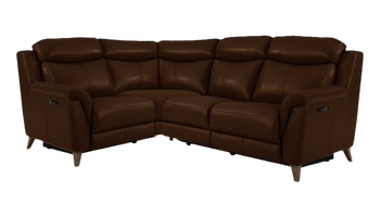 Sienna 2 Corner 1 Double Power Recliner Corner Sofa With Power Headrests in Leather