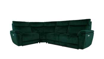 Micah 2 Corner 1  Velvet Power Recliner Corner Group With Powered Headrests