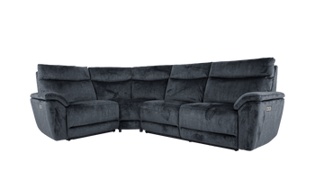 Micah 2 Corner 1  Velvet Power Recliner Corner Group With Powered Headrests
