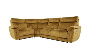 Micah 2 Corner 1  Velvet Power Recliner Corner Group With Powered Headrests