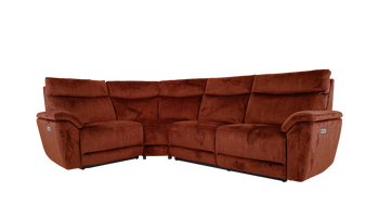 Micah 2 Corner 1  Velvet Power Recliner Corner Group With Powered Headrests
