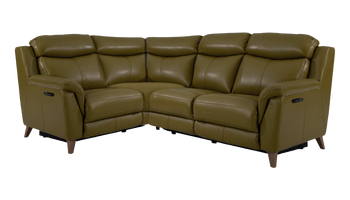 Sienna 2 Corner 1 Double Power Recliner Corner Sofa in Leather