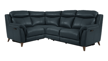 Sienna 2 Corner 1 Double Power Recliner Corner Sofa With Power Headrests in Leather