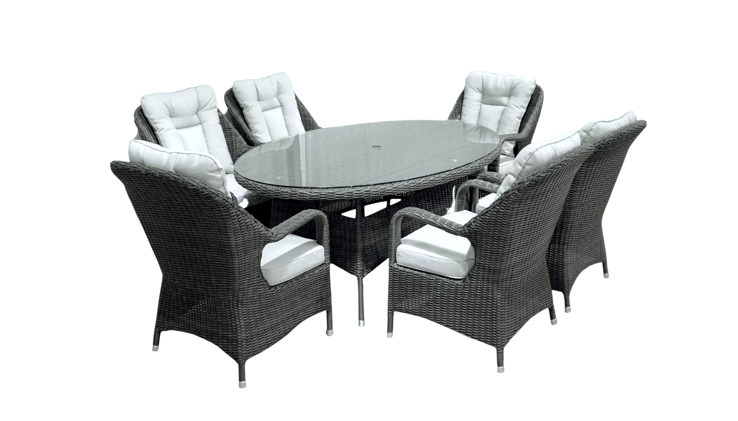 Sunset Oval Table and 6 Chairs Grey