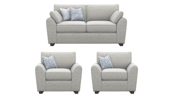 Zara 2 Seater Standard Back Sofa, and 2x Chair - Package Deal