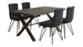 Brooklyn Concrete Effect 1.5m Dining Table With 4 Chairs