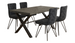 Brooklyn Concrete Effect Large Dining Table with 4 Chairs - AHF Furniture & Carpets